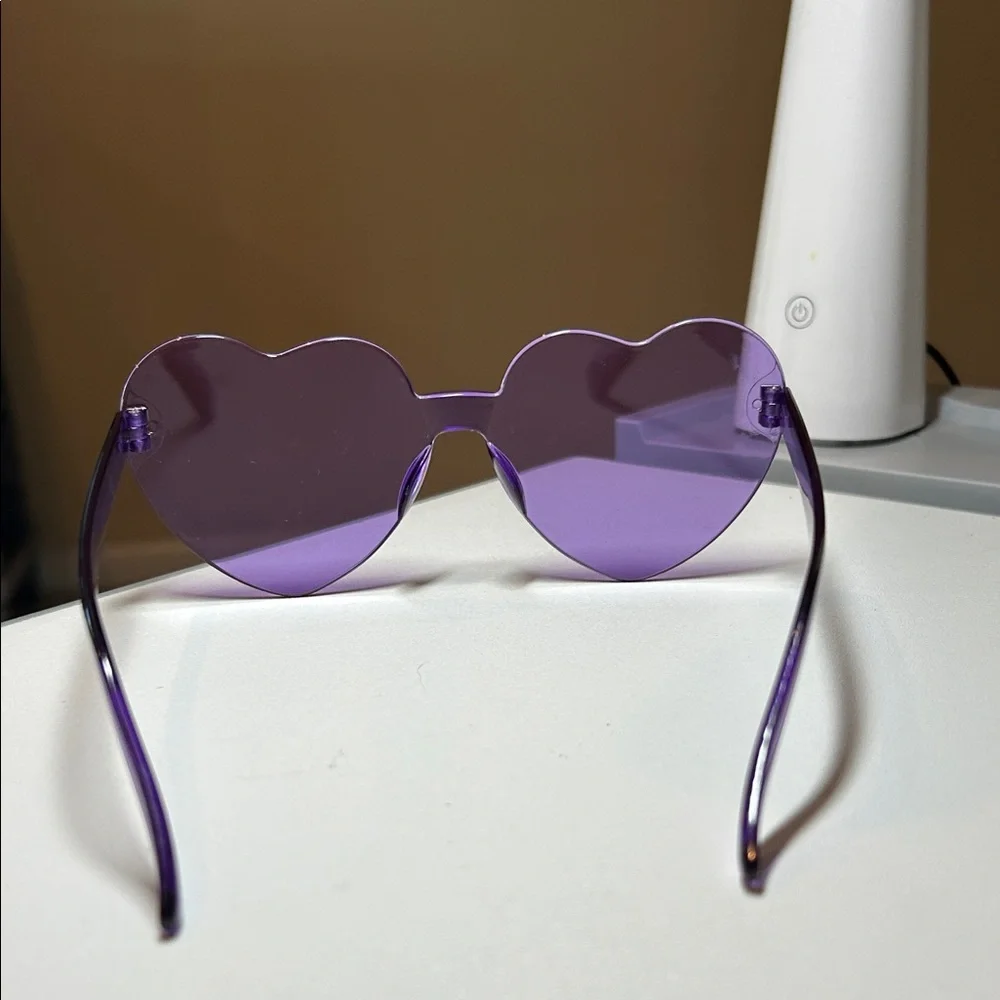 Heart-Shaped Purple Glasses